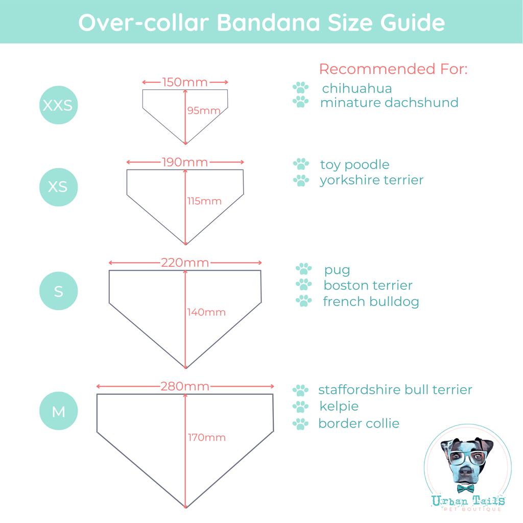 Over the collar bandana size guide