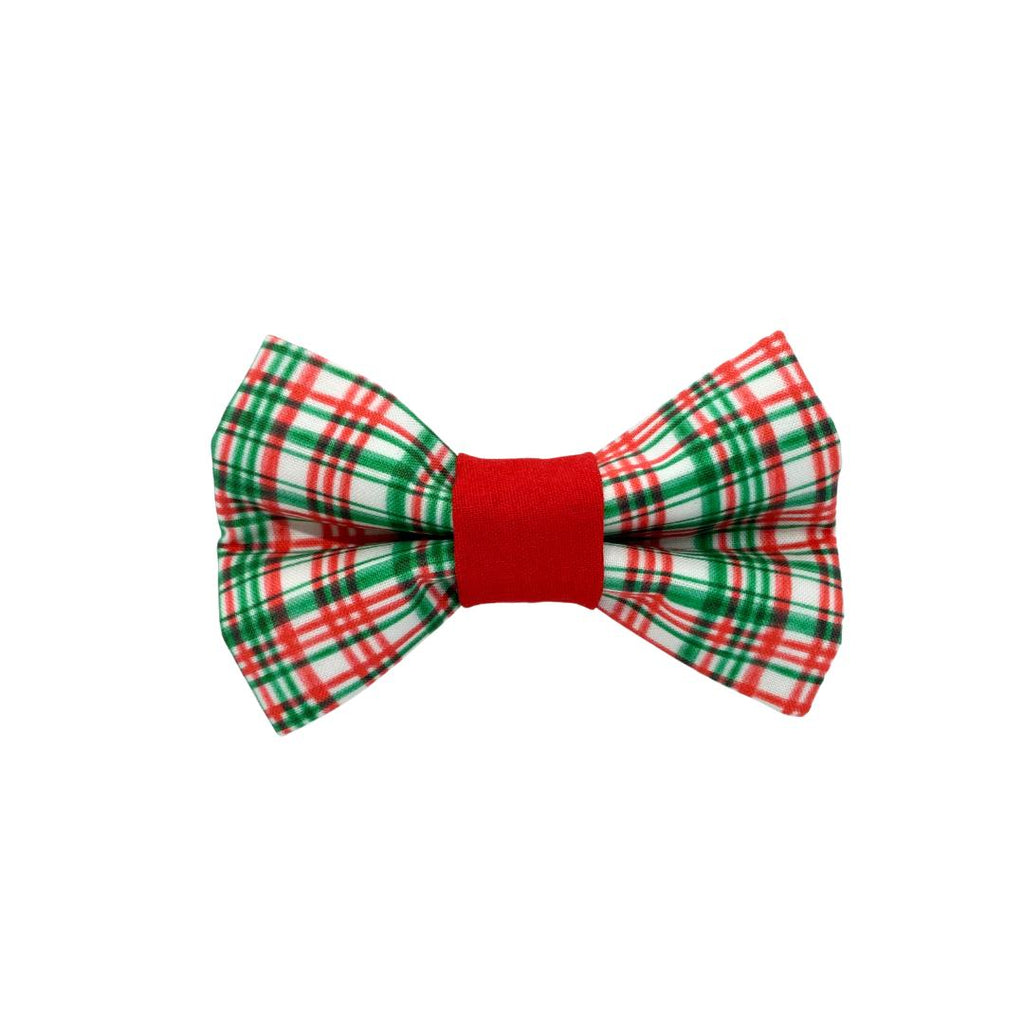 Red and Green Tartan Christamas dog bow tie 