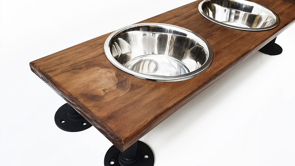 Industrial Style Timber Raised Dog Feeder Urban Tails Pet Boutique