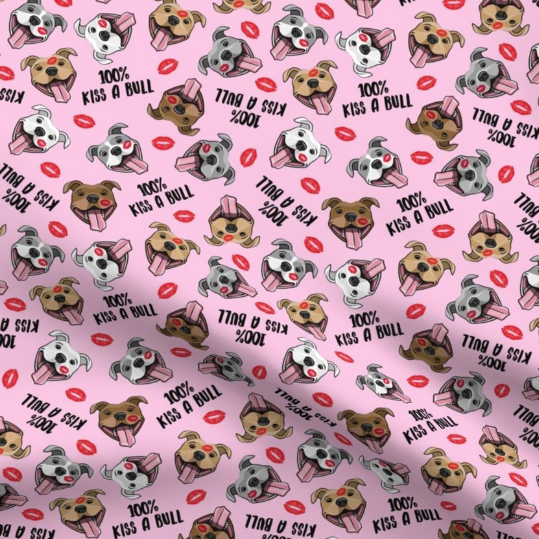 Pink 100% Kiss-a-bull design for dog bandana