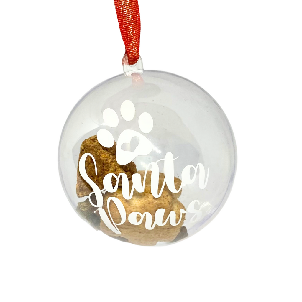 Dog treat filled bauble