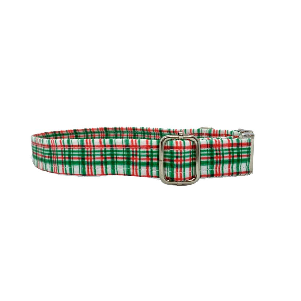 adjustable tartan christmas dog collar