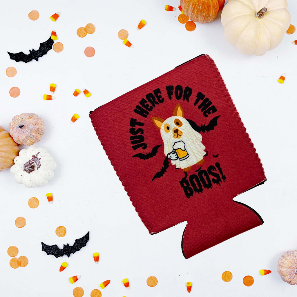 Halloween stubby holder - Just here for the boos