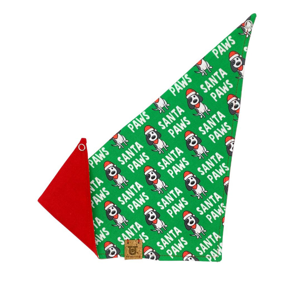 Reversible Santa Paws Christmas dog bandana