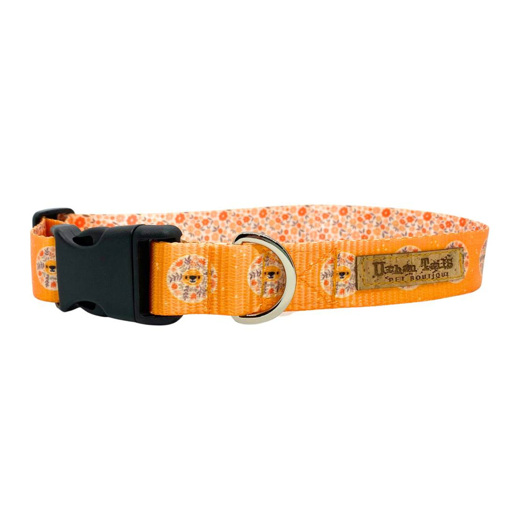 Yellow Blooming Lions Dog Collar