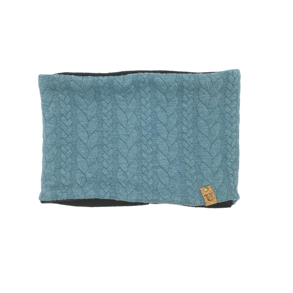 Warm Fleece-lined Blue Cable Knit Dog Snood