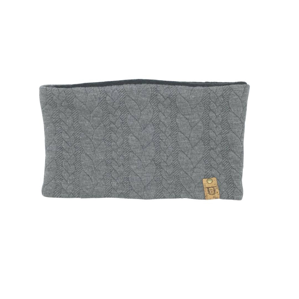 Warm Fleece-lined Grey Cable Knit Dog Snood