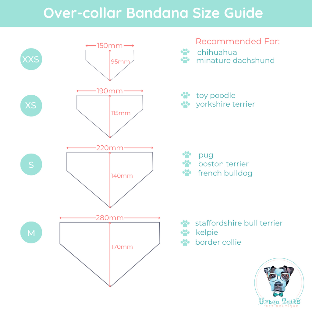 over-the-collar bandana size guide