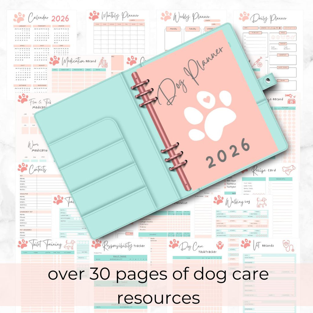 2026 dog planner pages