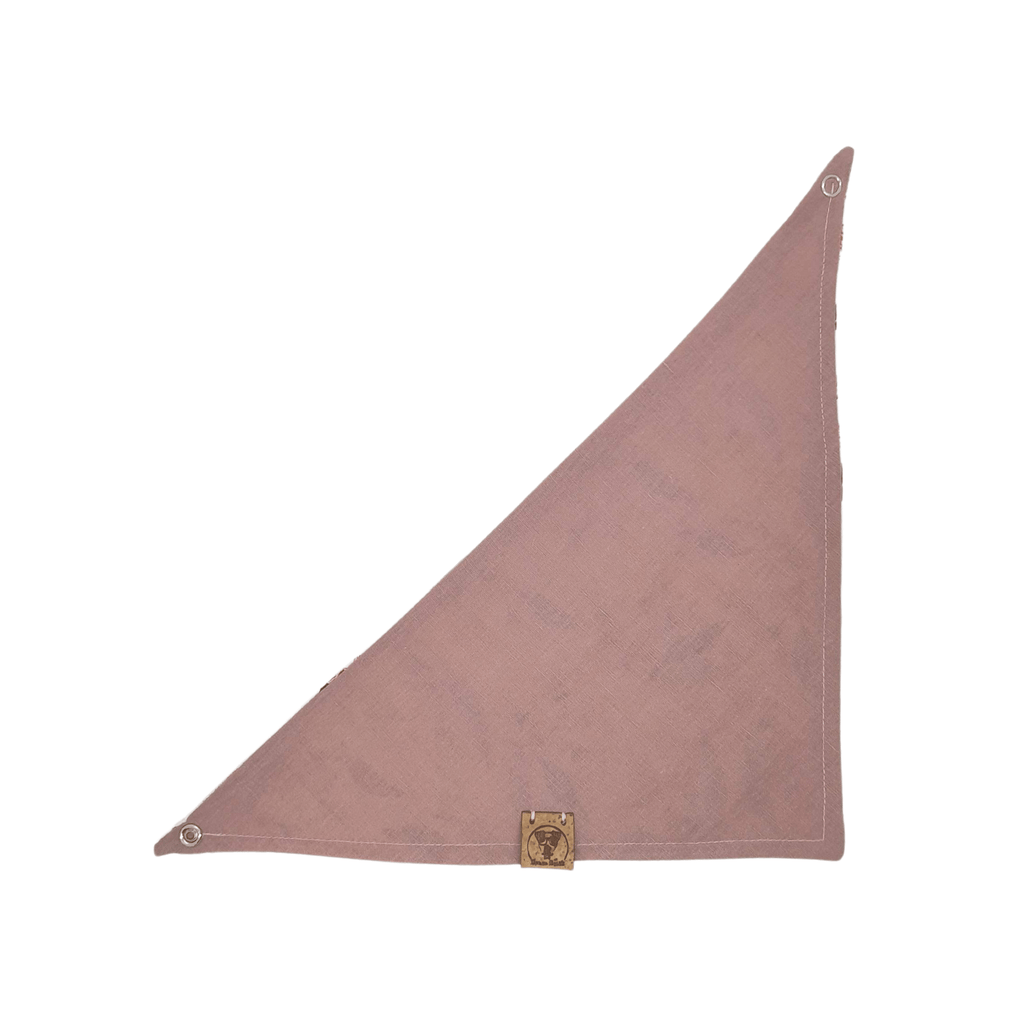 plain pink reverse of floral dog bandana