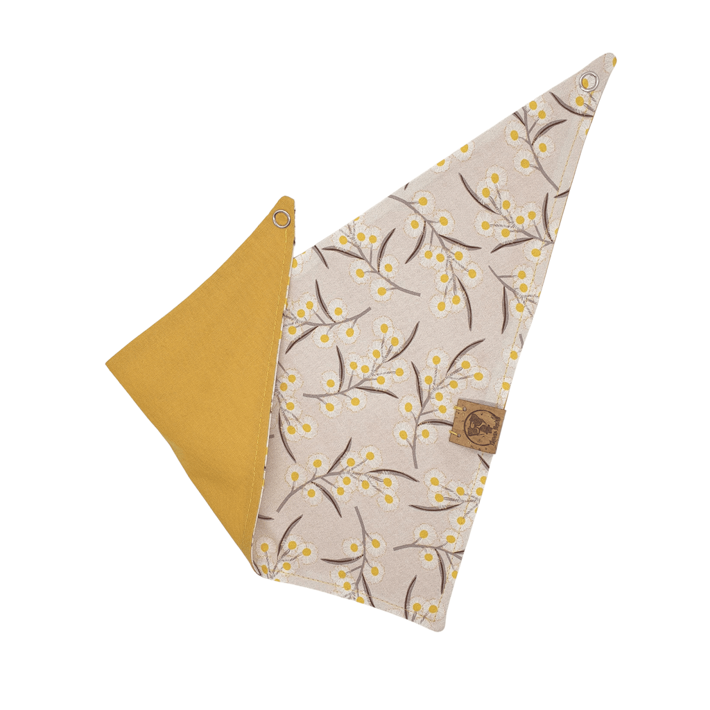 Reversible yellow floral dog bandana