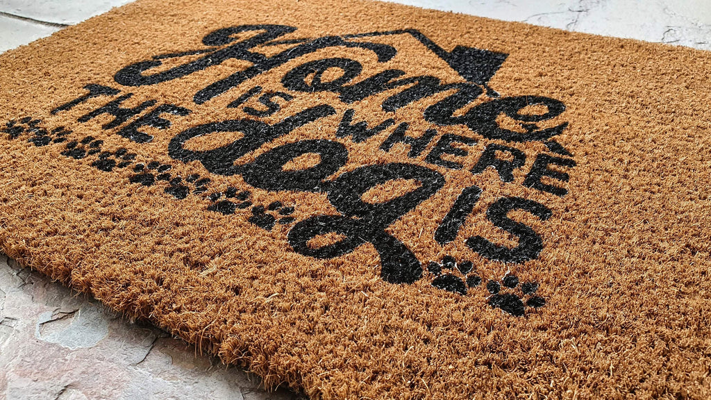 "Home is Where the Dog Is" Coir Dog Doormat Urban Tails Pet Boutique