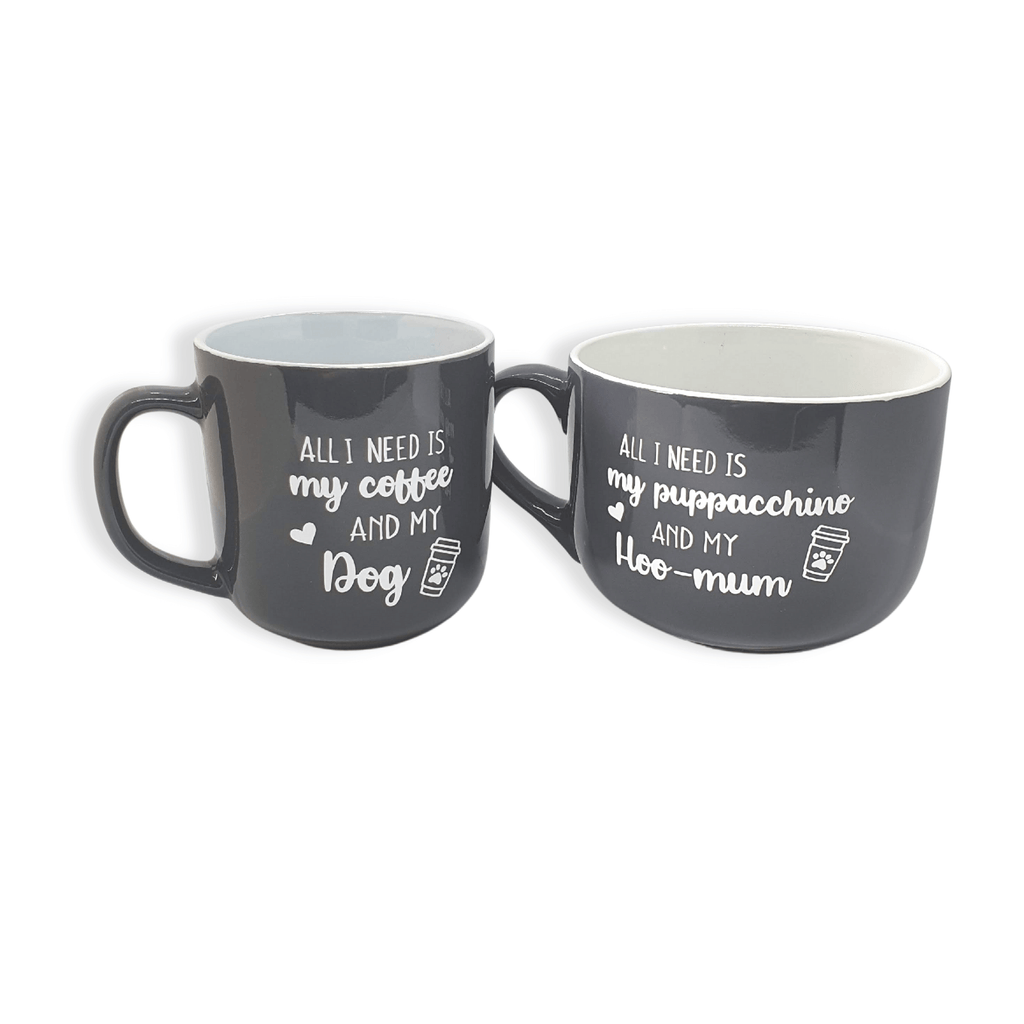 Matching dog and owner mug set - gift for coffee loving dog mum