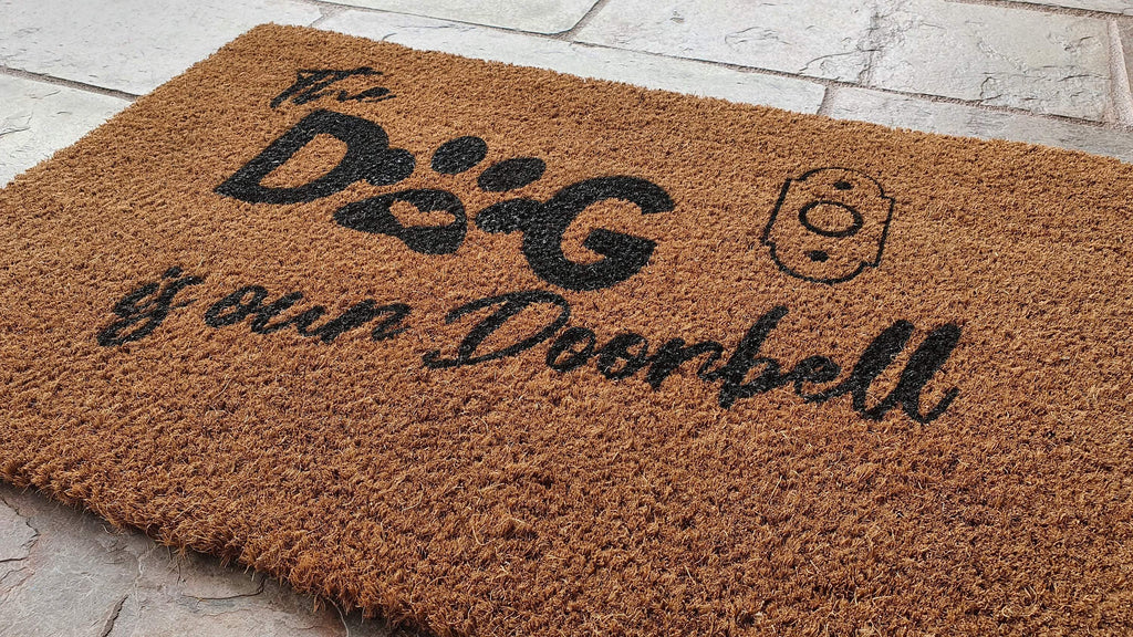 "The Dog is Our Doorbell" Coir Dog Doormat Urban Tails Pet Boutique