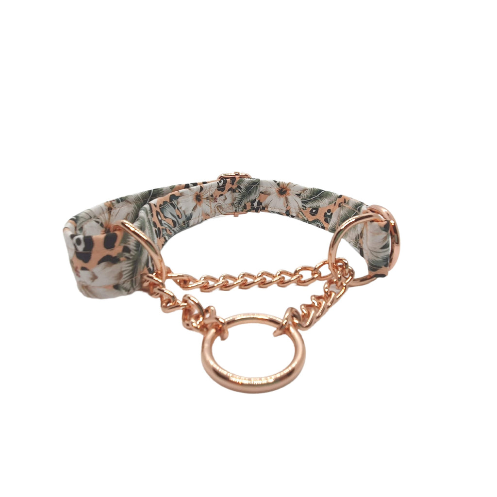 Rose gold martingale chain collar